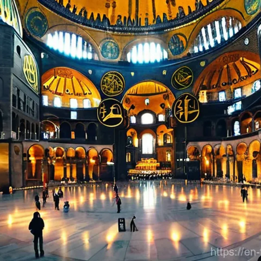 튀르키예의 건축사와 혁신 사례 - **Hagia Sophia's Timeless Grandeur:** "A majestic interior shot of the Hagia Sophia, showcasing its ...