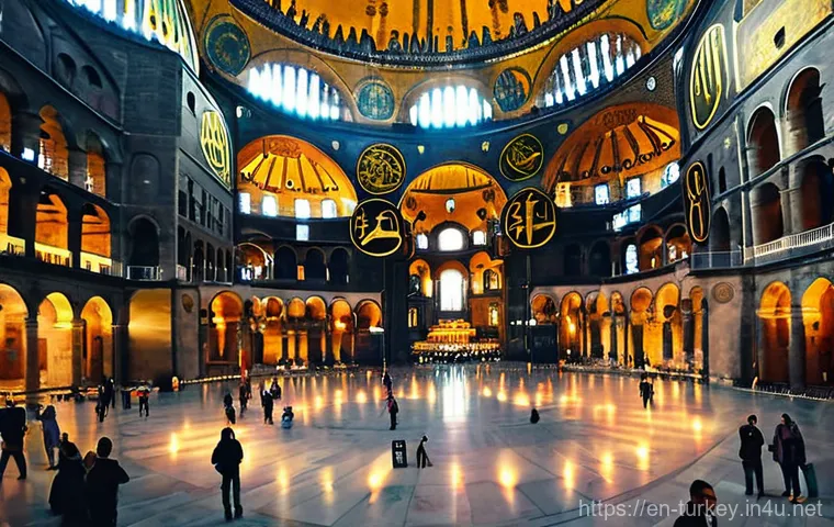 튀르키예의 건축사와 혁신 사례 - **Hagia Sophia's Timeless Grandeur:** "A majestic interior shot of the Hagia Sophia, showcasing its ...