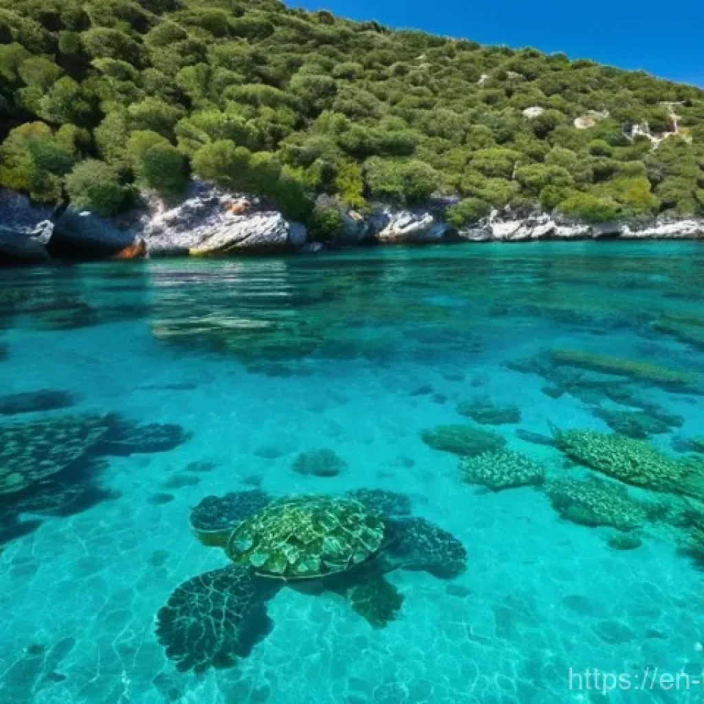 튀르키예의 해양 보호 정책 - **Prompt:** An expansive, crystal-clear underwater panorama showcasing the vibrant marine biodiversi...
