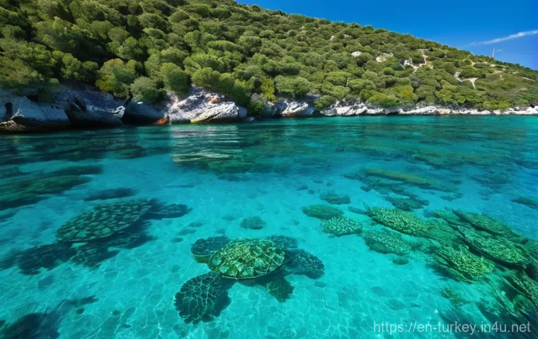 튀르키예의 해양 보호 정책 - **Prompt:** An expansive, crystal-clear underwater panorama showcasing the vibrant marine biodiversi...