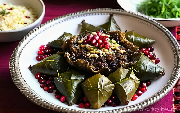 튀르키예의 전통적 명절 요리 - **"The Grand Feast: Kuzu Tandır and İç Pilav"**
A visually rich, overhead shot of a meticulously...