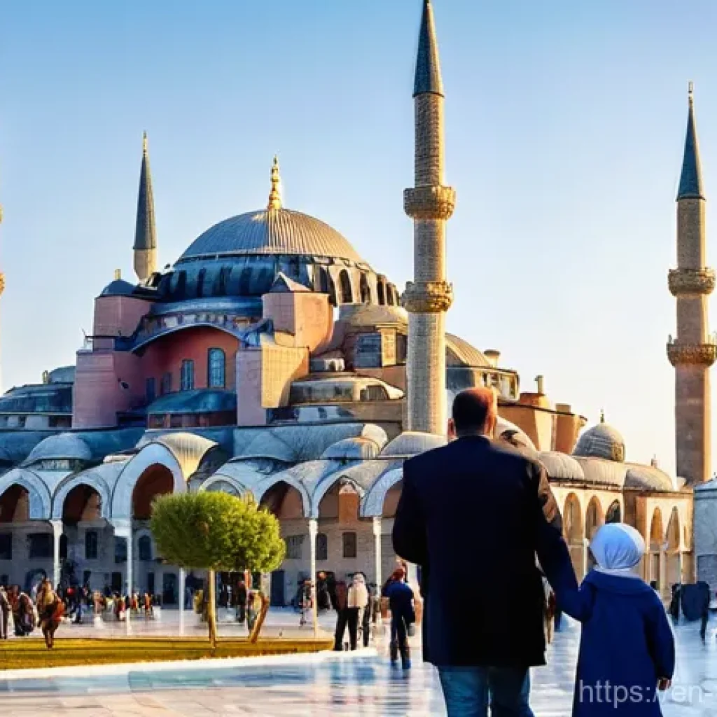 튀르키예 도심 속 역사 유적지 - **Istanbul's Historic Heartbeat:**
    "A vibrant scene in Istanbul's Sultanahmet Square, featuring ...