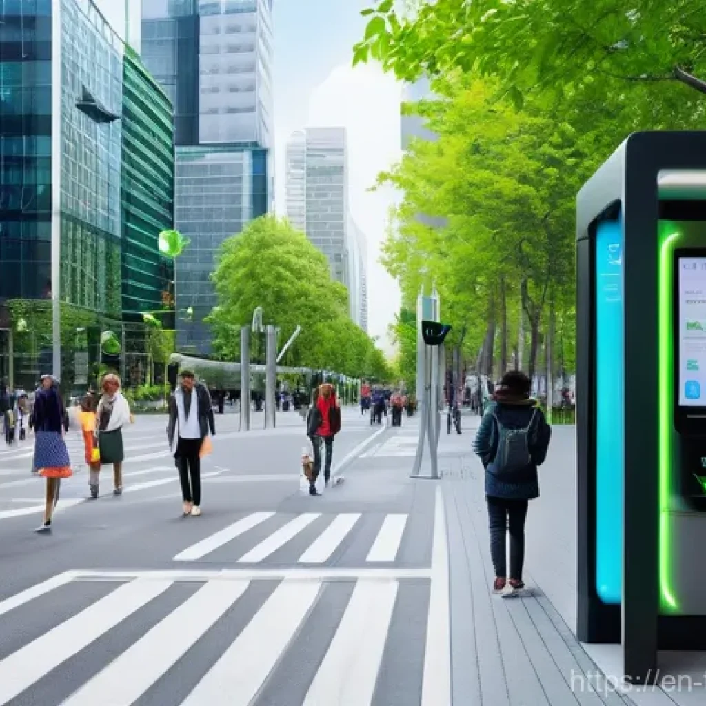 튀르키예 과학 기술 박람회 - **Prompt:** A vibrant, futuristic smart city bustling with diverse citizens of all ages, going about...