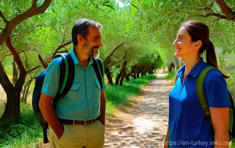 튀르키예 지역별 투어 가이드 - An adventurous female traveler, in her late 20s or early 30s, dressed in modest and practical outdoo...