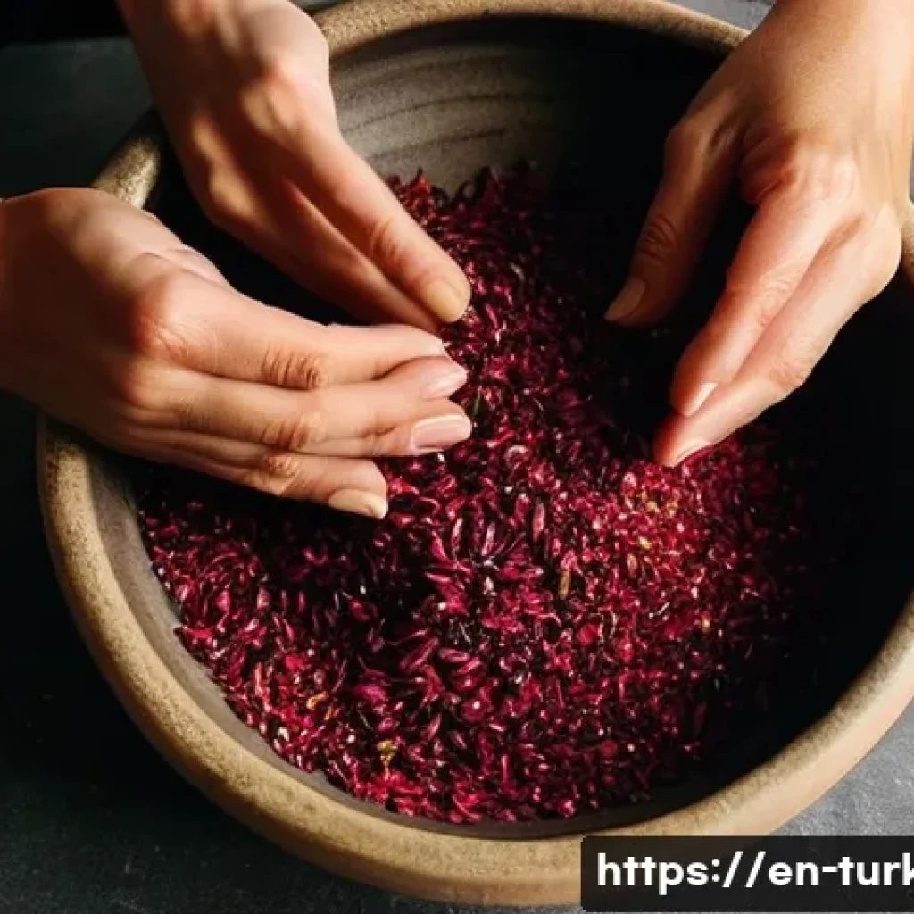 튀르키예에서의 요리 수업 경험 - **Prompt:** A close-up shot of a kind Turkish woman's hands (Ayşe) gently guiding another person's h...