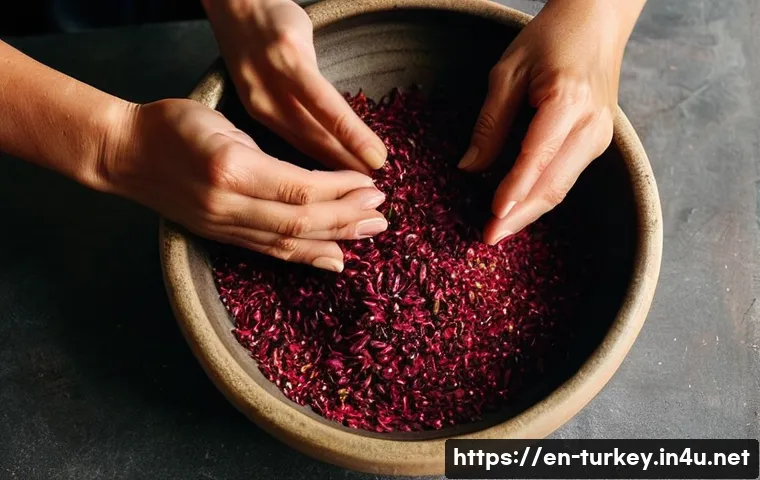 튀르키예에서의 요리 수업 경험 - **Prompt:** A close-up shot of a kind Turkish woman's hands (Ayşe) gently guiding another person's h...