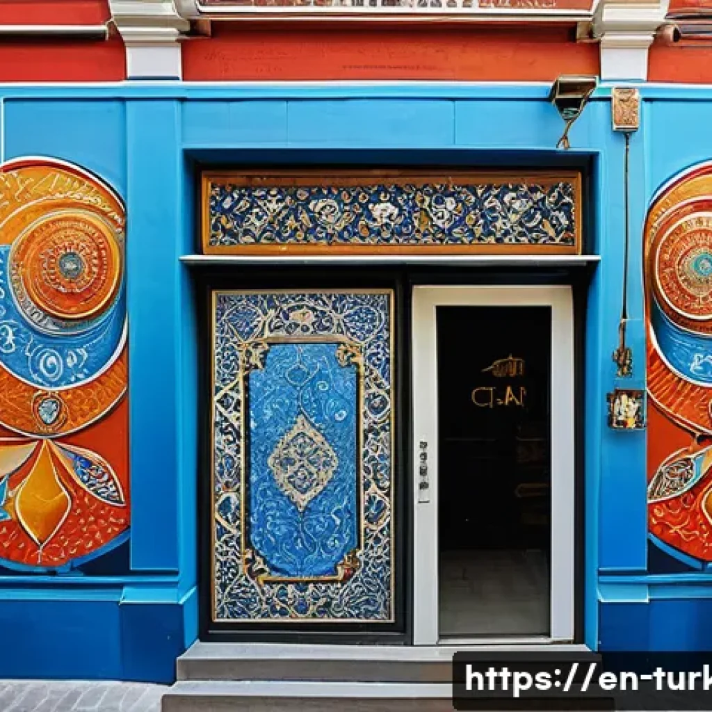 튀르키예의 현대 미술 흐름 - A vibrant urban mural in Istanbul’s Karaköy district, blending traditional Ottoman tile patterns and...